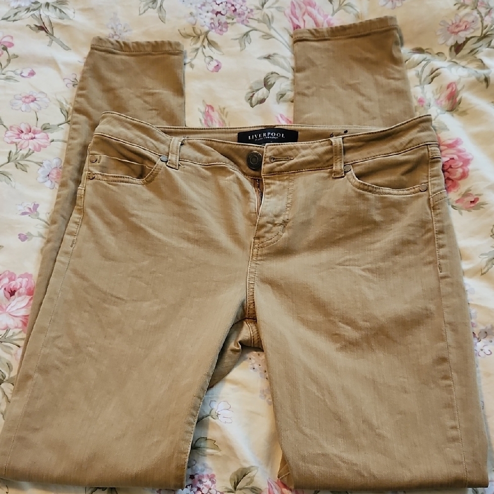 Liverpool Tan Gold Hugger Skinny Jeans 6 / 28